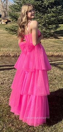 Sweetheart Spaghetti Straps A-line Long Evening Prom Dresses, Backless Sleeveless Prom Dress, PM0829