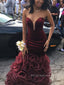 Deep V-neck Mermaid Long Evening Prom Dresses, Strapless Sleeveless Sheath Prom Dress, PM0833