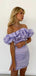 Off Shoulder Purple Short Evening Prom Dresses, Lovely Strapless Sleeveless Sheath Prom Dress, PM0834