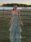 Sweetheart Strapless A-line Long Evening Prom Dresses, Sleeveless Backless Prom Dress, PM0848