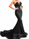 V-neck Strapless Sheath Mermaid Long Evening Prom Dresses, Sleeveless Floor-length Prom Dress, PM0852