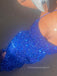 Sequins Spaghetti Straps Mermaid Long Evening Prom Dresses, Sparkly High Slit Royal Blue Prom Dress, PM0879