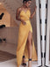 V-neck Spaghetti Straps High Slit Long Evening Prom Dresses, Mermaid Sleeveless Backless Prom Dress, PM0889