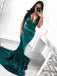 Sexy Deep V-neck Mermaid Long Evening Prom Dresses, Floor-length Straps Sheath Satin Prom Dress, PM0891