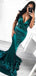 Sexy Deep V-neck Mermaid Long Evening Prom Dresses, Floor-length Straps Sheath Satin Prom Dress, PM0891