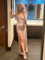 Sparkly Pink Mermaid Spaghetti Straps Long Evening Prom Dresses, V-neck Side Slit Prom Dress, PM0899 (Copy)