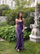 Purple Backless Spaghetti Straps Long Evening Prom Dresses, Beautiful Satin Prom Dress, PM0902