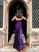 Purple Backless Spaghetti Straps Long Evening Prom Dresses, Beautiful Satin Prom Dress, PM0902