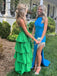 Lovely Spaghetti Straps A-line Long Evening Prom Dresses, Deep V-neck Prom Dress, PM0904