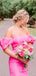 Off Shoulder Mermaid Floor-length Long Evening Prom Dresses, Strapless Pink Satin Prom Dress, PM0906