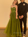 Sweetheart A-line Strapless Long Evening Prom Dresses, Sleeveless Backless Prom Dress, PM0913