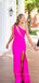 Gorgeous One Shoulder Side Slit Long Evening Prom Dresses, Mermaid Sleeveless Prom Dress, PM0914