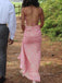 Beautiful Sequins V-neck Side Slit Long Evening Prom Dresses, Sparkly Pink Mermaid Spaghetti Straps Prom Dress, PM0915