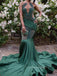 Formal Mermaid See Through Long Evening Prom Dresses, Floor-length Prom Dress, PM0921