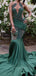 Formal Mermaid See Through Long Evening Prom Dresses, Floor-length Prom Dress, PM0921