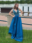 Formal V-neck Straps A-line Long Evening Prom Dresses, V-back Sparkly Prom Dress, PM0970