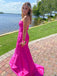 Sweetheart Strapless Mermaid Long Evening Prom Dresses, Satin Floor-length Prom Dress, PM0973