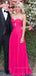 Sweetheart High Slit A-line Beautiful Long Evening Prom Dresses, Backless Chiffon Prom Dress, PM1002