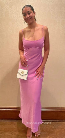 Spaghetti Straps Popular Mermaid Long Evening Prom Dresses, Sleeveless Backless Simple Prom Dress, PM1008