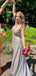 Gorgeous Deep V-neck Spaghetti Straps Long Evening Prom Dresses, Sparkly A-line Backless Sleeveless Prom Dress, PM1025