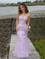 Elegant Strapless Sweetheart Purple Long Evening Prom Dresses, Mermaid Appliques See Through Backless Prom Dress, PM1036