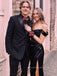 Black Satin Off Shoulder High Slit Long Evening Prom Dresses, Mermaid Backless Prom Dress, PM1043