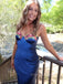 Satin Mermaid Spaghetti Straps Royal Blue Long Evening Prom Dresses, Sweetheart Backless Sleeveless Prom Dress, PM1047