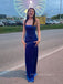 Simple Strapless Mermaid Royal Blue Long Evening Prom Dresses, Sleeveless Backless Prom Dress, PM1060