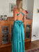 V-neck Satin Mermaid Long Evening Prom Dresses, Backless Prom Dress, PM1066