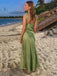 Simple Spaghetti Straps Mermaid Satin Long Evening Prom Dresses, PM1067