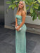 Simple Green Sequins Strapless Mermaid Long Evening Prom Dresses, PM1070