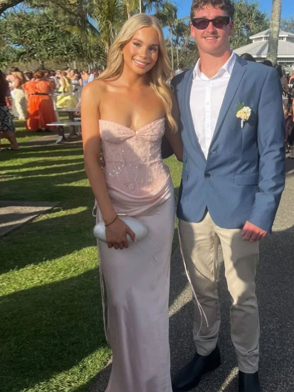 Unique Pink Sweetheart Mermaid Long Evening Prom Dresses, PM1071