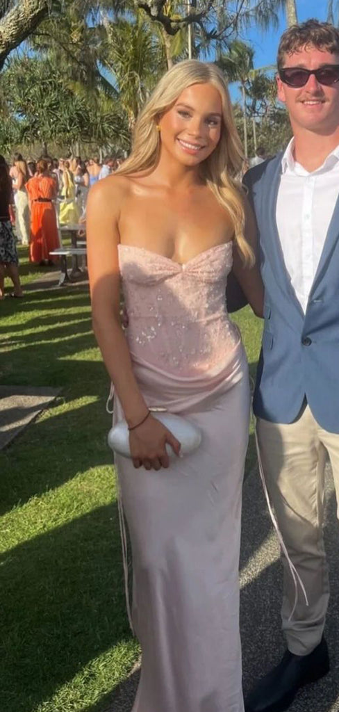 Unique Pink Sweetheart Mermaid Long Evening Prom Dresses, PM1071