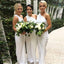 One Shoulder White Chiffon Long Bridesmaid Dresses, PMB0006