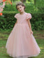 A-line Pink Tulle Flower Girl Dresses, PMF0002
